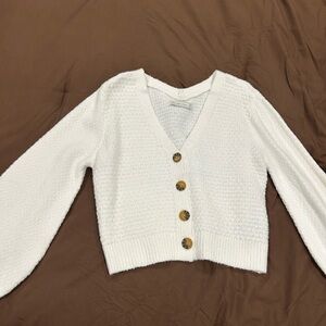 Abercrombie White Cardigan Button-Up Women's Sweater